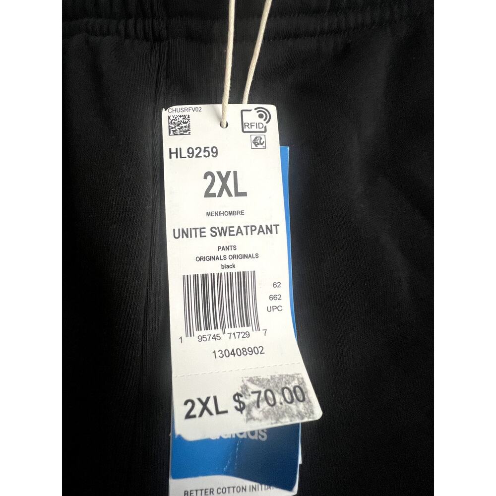 Adidas men 2XL unite sweatpants original black new with tag - Picture 4 of 4